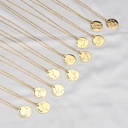 12 Zodiac Stainless Steel Pendant with CZ Stone 18K Gold Plated Non-Tarnish Custom Trendy Horoscope Astrology Charm Necklace