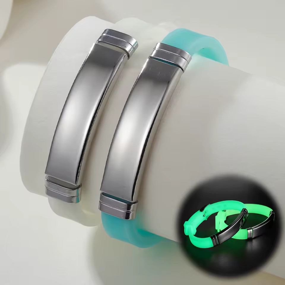 Wholesale Fashion Jewelry Stainless Steel Bracelet Outdoor Luminous Bracelet Night Running Bracelet Adjustable Size Can Add Logo