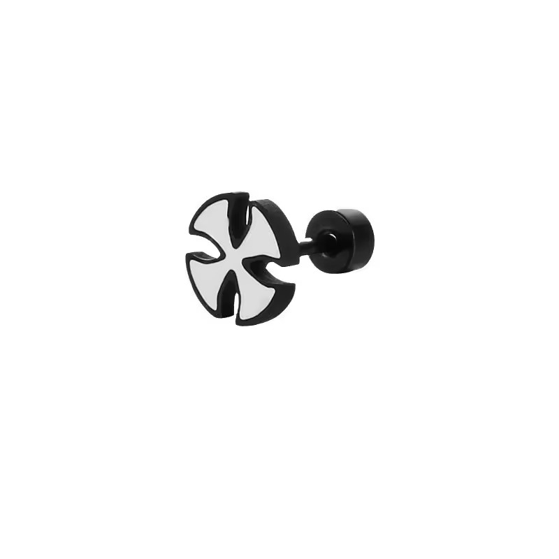 Fashion Korean Style Popular Stainless Steel Cross Oil Drop Stud Earrings Office/Career Unisex