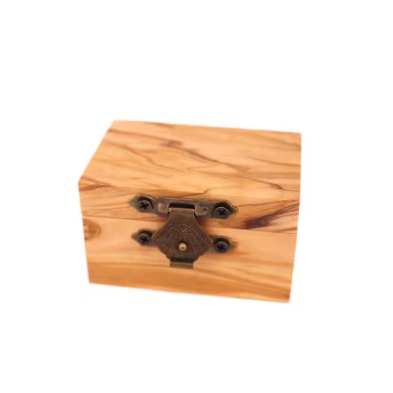 Handmade Wooden Jewelry Box Real Wood Olive Wood Wedding Ring Box for Gifts Parties Engagements Anniversaries