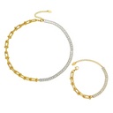 Fashion Jewelry Stainless Steel U-shaped Horseshoe Chain Cubic Zircon Spliced Luxury Necklace