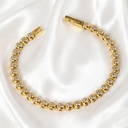 Luxury Stainless Steel Cubic Zirconia Tennis Bracelet 18K Gold Plated Perfect for Party Daily Stacking Fashion Jewelry