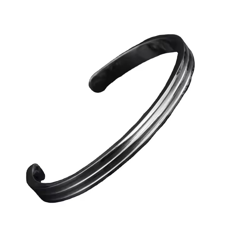 Gendes Jewelry Stainless Steel Bracelet Double Channel Bangle