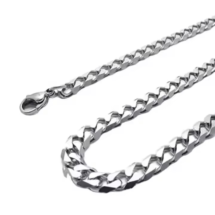 Unisex Custom Silver Stainless Steel Hiphop Chain Pendant Necklace Classic Style for Men's Anniversary
