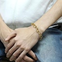 Non Tarnish Waterproof Gold Plated Stainless Steel Chunky Oval Link Chain Bracelet