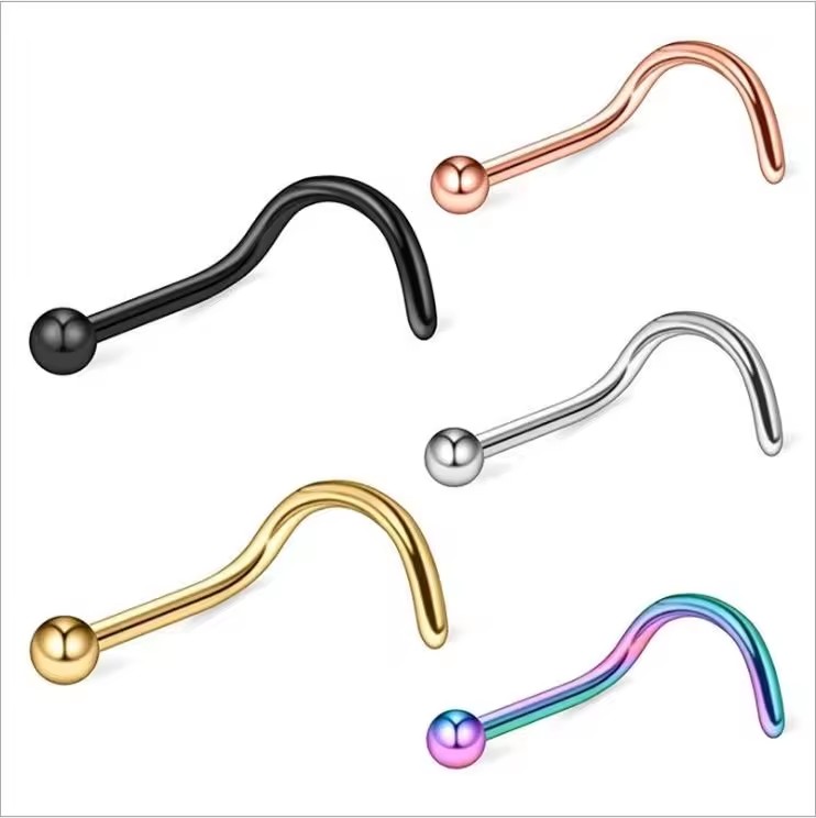 Short Delivery Time 316L Stainless Steel Ball Unique Nose Studs
