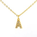 European American Stainless Steel Gold Plated Bohemian Style 26 English Letter Pendant Necklace for Women Party Wedding Jewelry