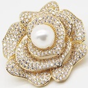 Copper Luxury Zircon Rose Brooch Design Special Women Wedding Engagement Gift Decoration Wholesale
