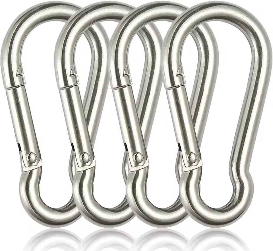 1.5inch 3inch 4inch DIN5299C M8X80mm Heavy Duty 304 316 Stainless Steel Carbine Spring Snap Hook Clip Carabiner Metal Snap Hook