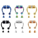 Fake Nostril Piercing Jewelry Faux Septum Horseshoe Hoop Nose Ring Gold Plated Stainless Steel Non Piercing Magnetic Nose Ring