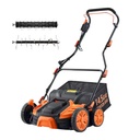 "2-in-1 Electric Dethatcher/Scarifier 16-Inch 15-Amp Corded 14.5-Gallon Thatch Collection 5-Posi for Lawn Cutting"
