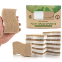 Biodegradable Natural Kitchen Sponge Compostable Cellulose and Coconut Walnut Scrubber Sponge Eco Friendly Sponge