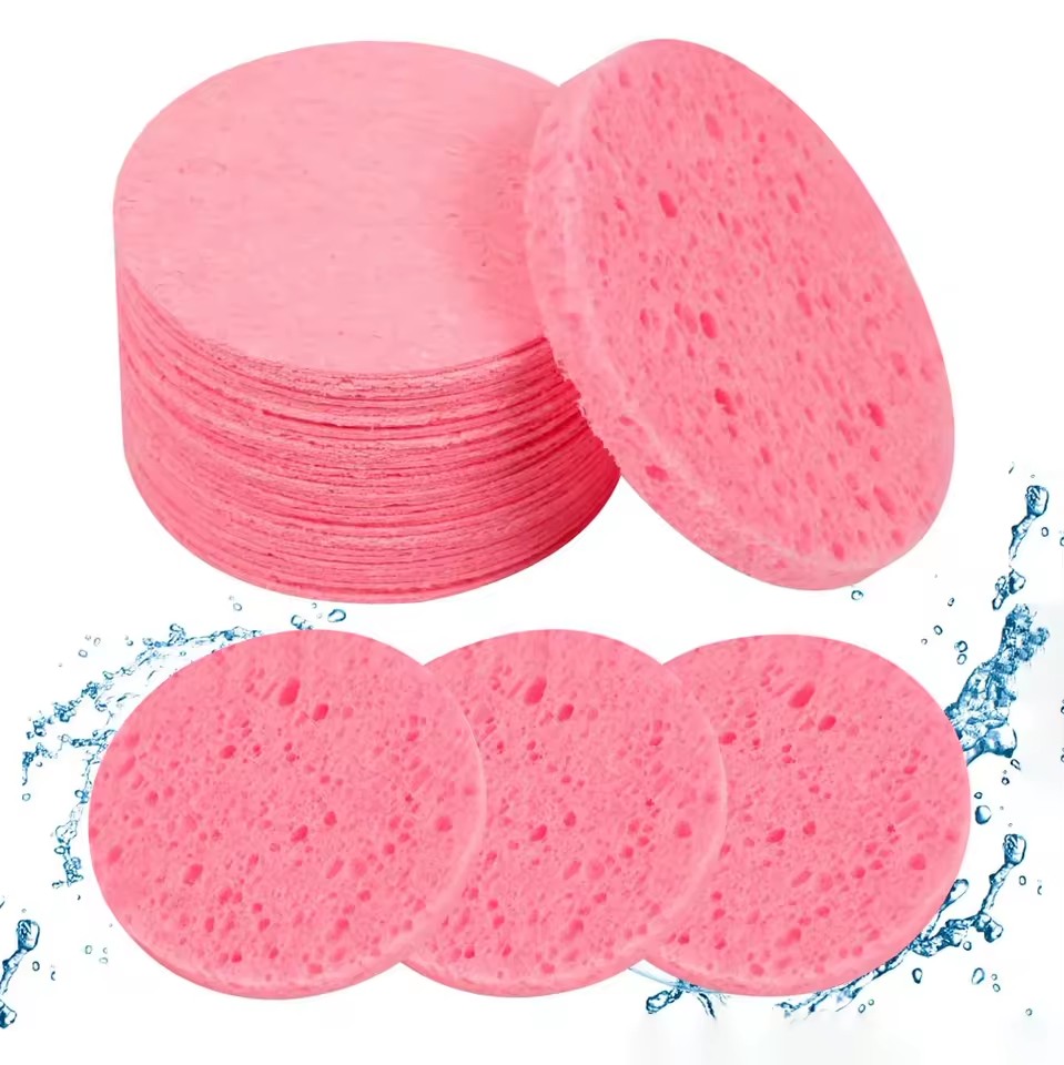 Facial Cleaning Recyclable Cleaning Wood Pulp Cotton Deep Cleansing Makeup Removal Facial Cleansing Cellulose Sponge