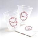 500ml 12oz pp Custom Logo Printing 16oz Reusable Frosted Plastic Stadium Cups for Wedding Plastic Cup Monogram Cheers 2027 Bride