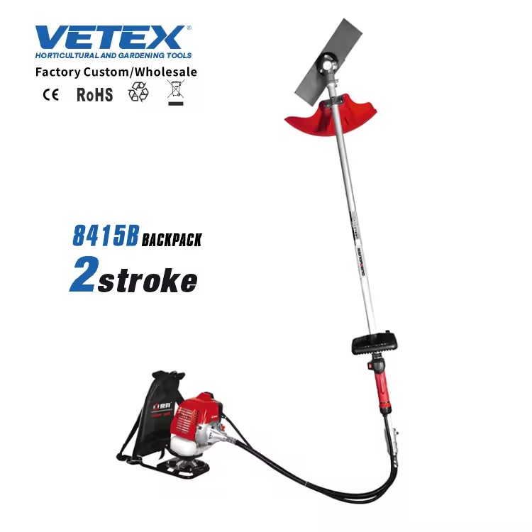 Metal Backpack Brush Cutter 41.5CC 2-Stroke Gasoline Grass Trimmer Heavy Duty Weed Cutter High Power Garden Forestry