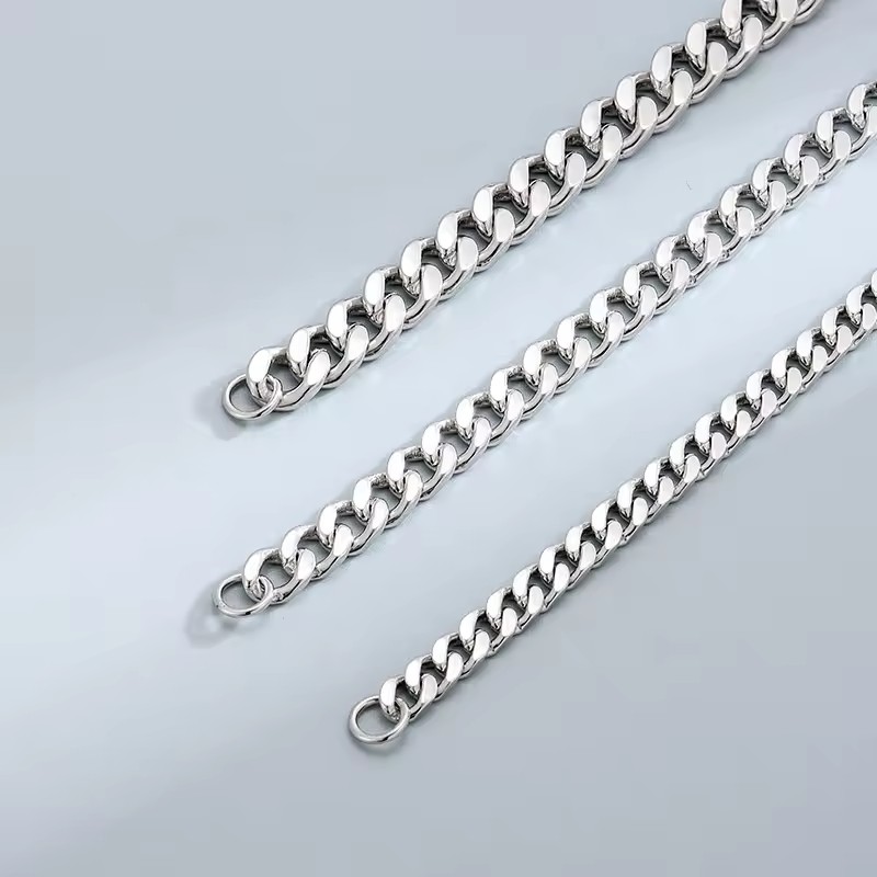 Heavy 100% 925 Sterling Silver Cuban Link Chain Gioielli Silver Thick Curb Necklace for Men 3MM/5MM/7MM Fine Halskette Jewelry