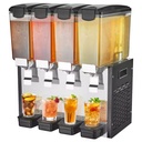Commercial Beverage Dispenser 16L X 4 Tanks 2 Taps Brushed Metal Cold Juice Cooler Stainless Steel Freestanding Electric EU Plug