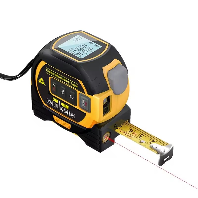 TEBAK 3-in-1 Digital Laser Spirit Level Bubble Stainless Steel Blade ABS Fiberglass Shell 40m Length 10mm Accuracy Measuring