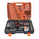 121pcs Home Car Repair Tool Kit Set Includes Socket Wrench & Ratchet Screwdriver with Bit Case Enclosed Mechanical Tools Box