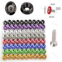 M6 DIN Inch Aluminum 10 Pairs/Pack Car Hex Fasteners Fender Washer JDM Bumper Engine Concave Screws