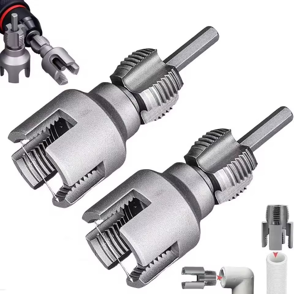 TGS Carbon Steel Core Drill Bit Pipe Threading Tool Integrated Internal/External PVC Pipe Thread Cutting