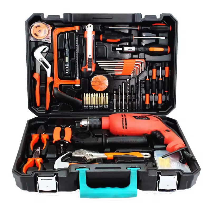 All in One 112-in-1 Hydraulic Powered Aluminum Screwdriver Wrench Pliers Hack Saw Hand Impact Drill Tool Kit OEM for Home Repair