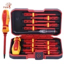 TGS 13-Piece GS Insulated Hand Screwdriver Set 1000V Slotted Phillips Bits Box Durable Sander Household OEM