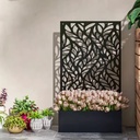 Factory OEM ODM Powder Coated Aluminum Laser Cut Privacy Screen Decorative Outdoor Garden Partition with Planter Box