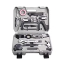 Versatile 13-Piece Hand Tool Set Hard Case Chrome Vanadium Steel Wrenches Measuring Tools Hammers Scissors Screwdrivers Pickaxe