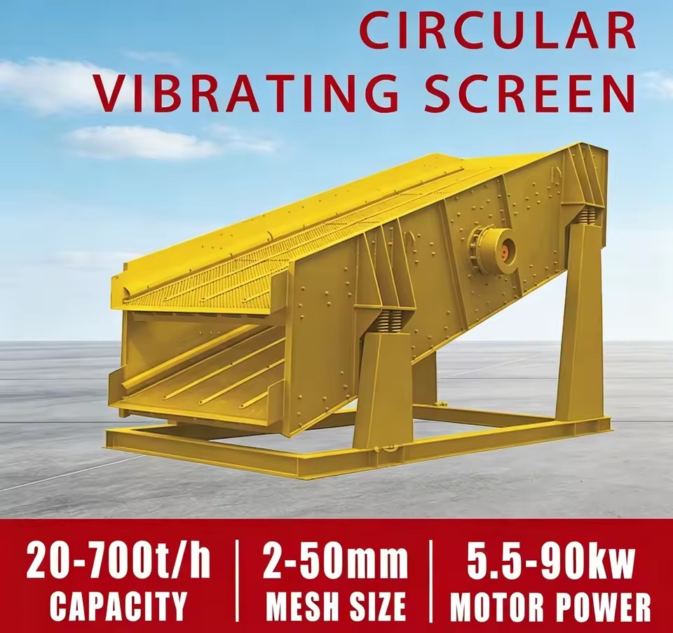 YK1548 Circular Vibrating Screen Motor Gearbox 2/3/4 Decks 50-200t/h Stone Gravel Separator Sifter Machine Quarry Steel