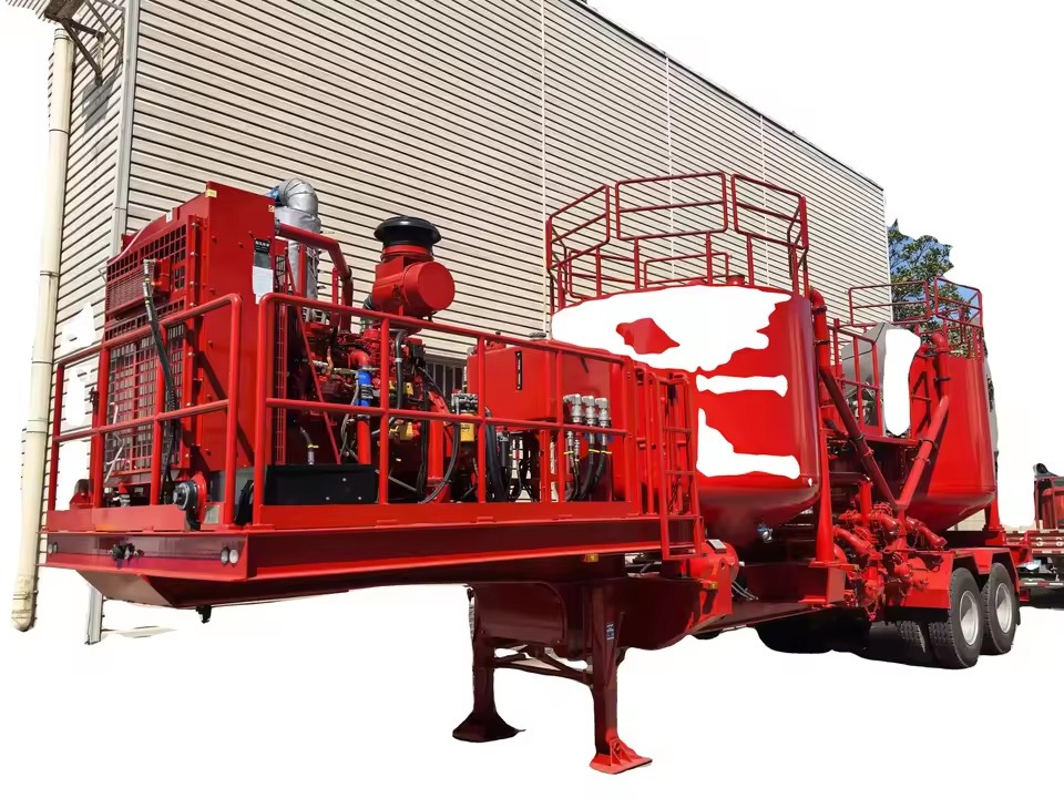 Customized Diesel Engine Driven Semi-trailer Cement Mixing and Pumping Truck for Oil Gas Well Oilfield Cementing Trailer Truck