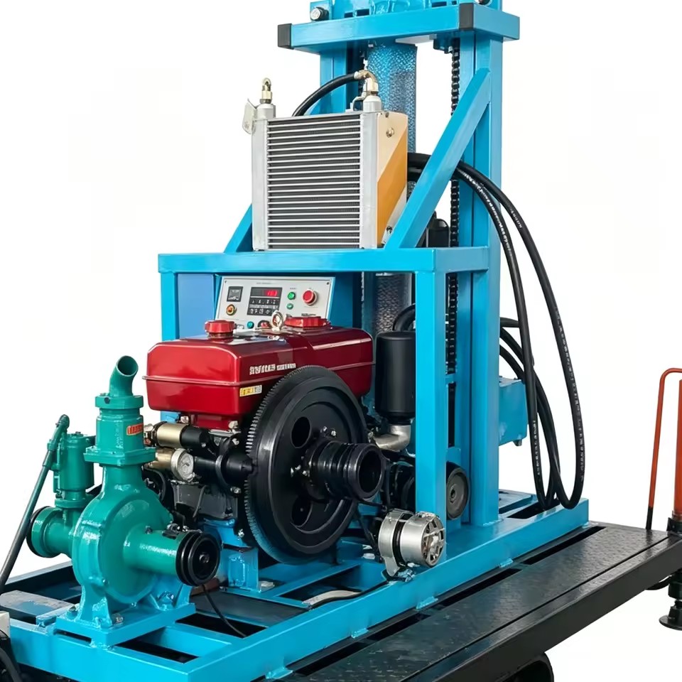 Small Portable Water Well Drilling Rig 80m Gasoline Mini Manual Rotary