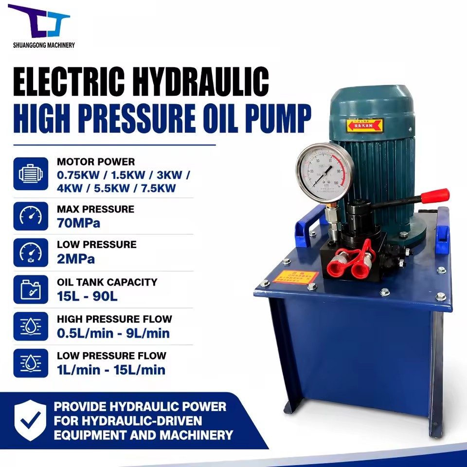 Electric Hydraulic Oil Pump Station 70MPa Solenoid Valve 220V/380V 0.55-11kW Motor Power for Cable Crimping Tool Wholesale Price