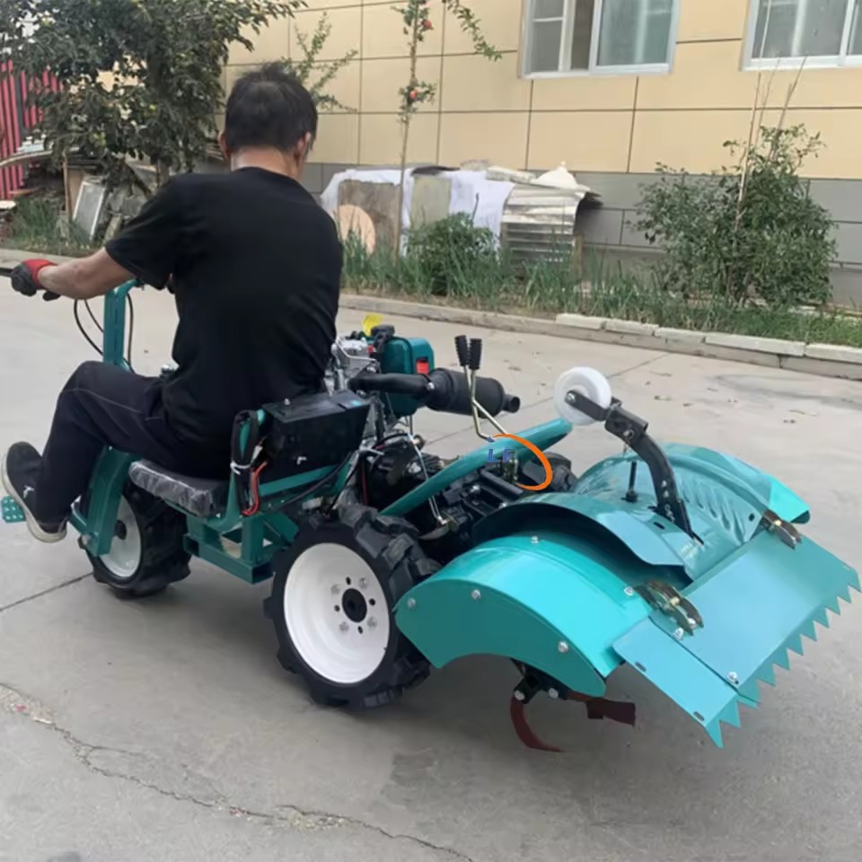 Agricultural Machine new 3 wheels ride type 8hp gasoline petrol engine power tiler machine power tiller cultivators
