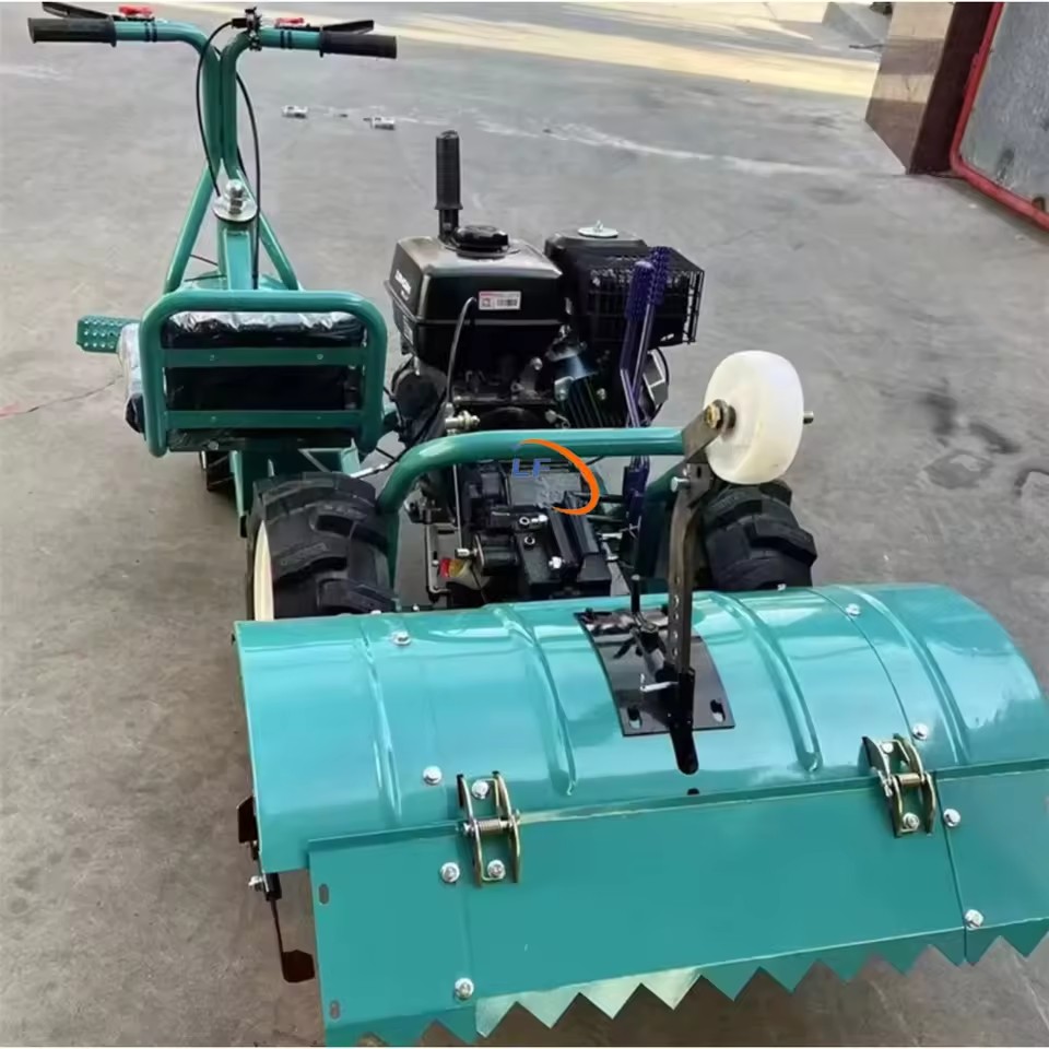 New 3-Wheel Mini Micro Power Rotary Tiller Cultivator 10HP Gasoline Petrol Engine Key Components including Motor Gear