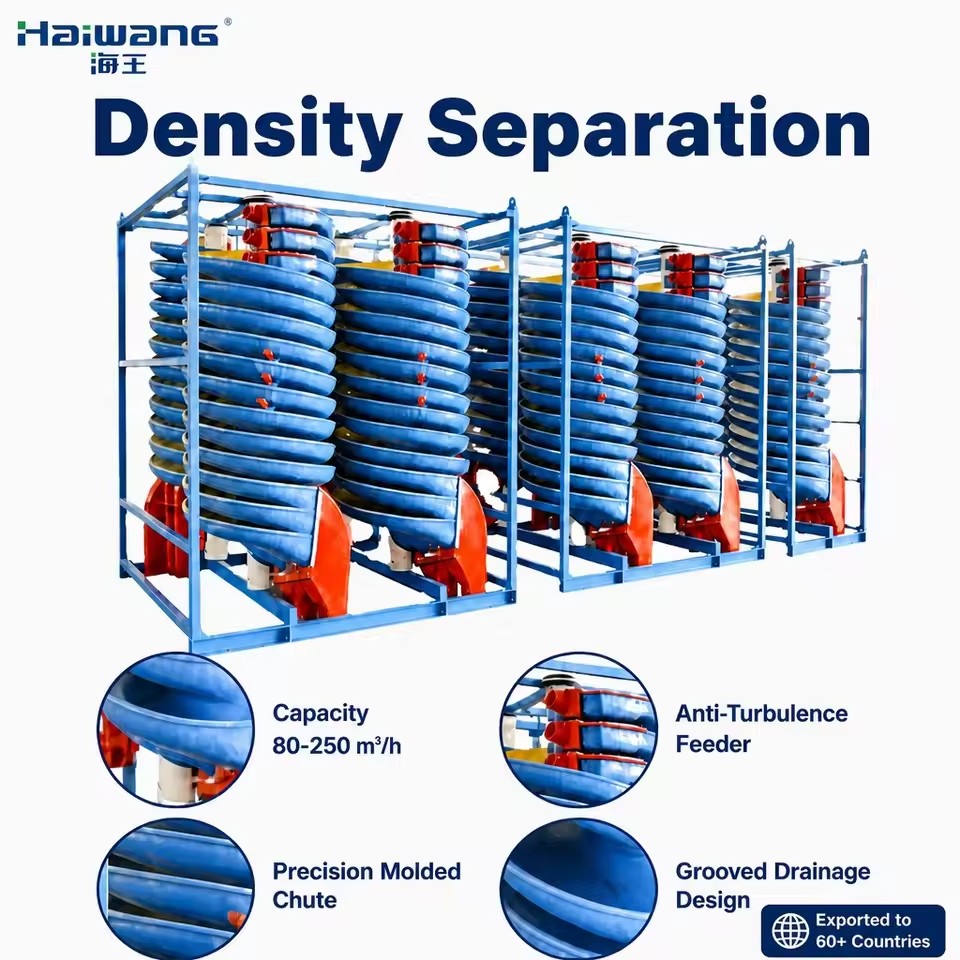 Haiwang Laboratory Spiral Chute Small Scale Coal Mineral Separation Test Concentrator