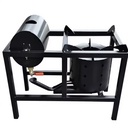 Thick Carbon Steel Waste Oil Stove with Integrated Fixed Non-Detachable Oil Tank, for Outdoor Construction Camping