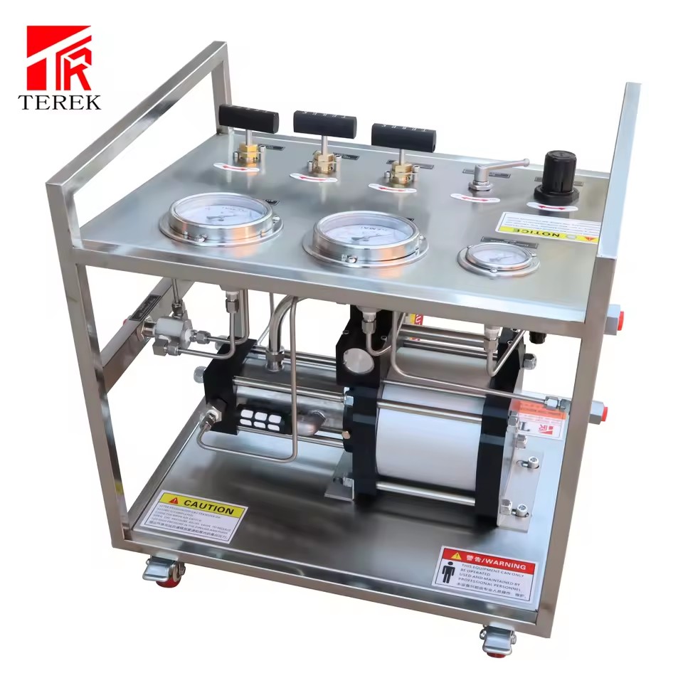 High Flow Pneumatic Gas Booster Pump Cylinder Pressure Test Bench