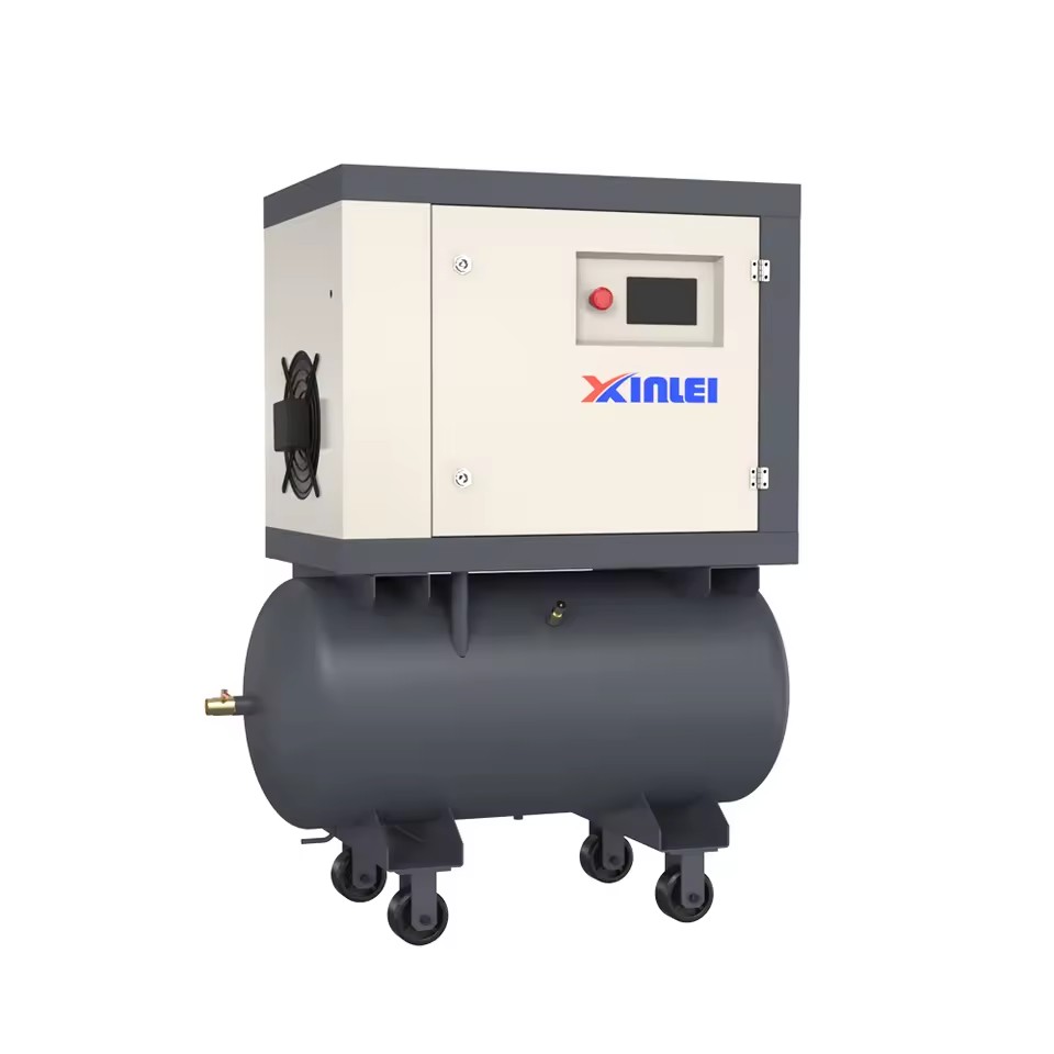 XLPM5.5AT Energy Save Mini Industrial Use Air Compressor Equipment Rotary Double 4kw Screw Air Compressor with Wheels