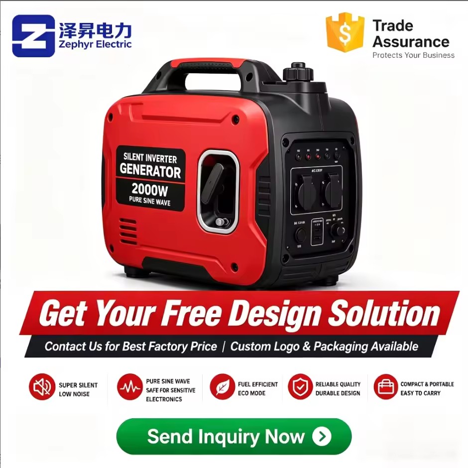 Mini Silent Inverter Gasoline Generator 110V/220V Portable Power for RV Camping Home Emergency Backup
