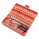 46-piece Steel Socket Wrench Tool Set Plastic Case Bag Small 1/4-inch Ratchet Auto Repair Household Hardware Maintenance