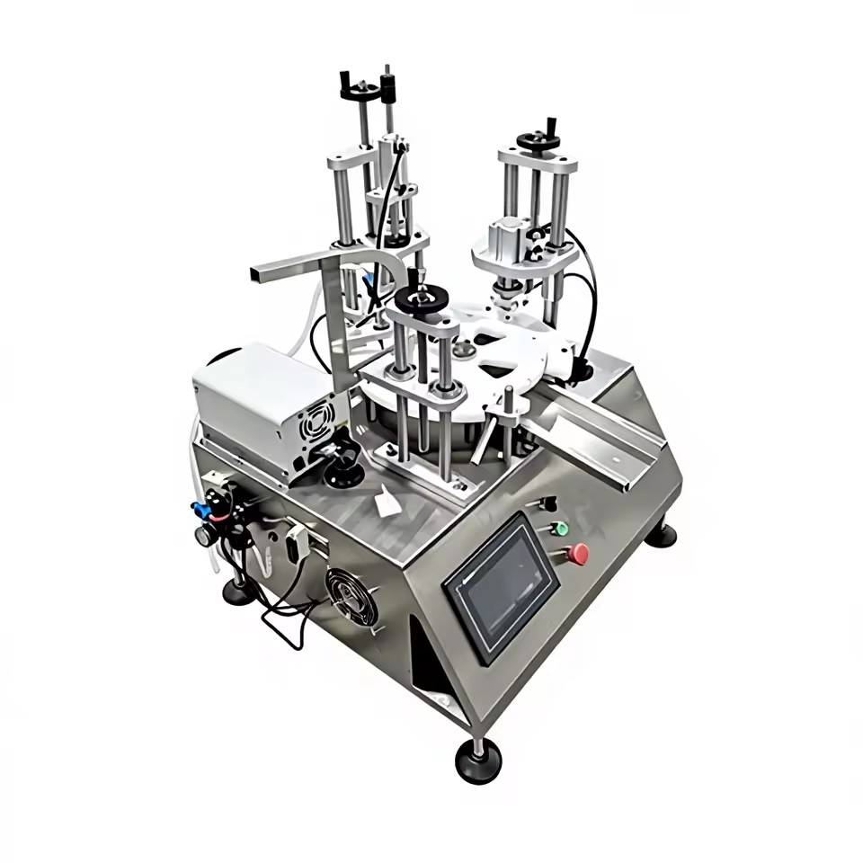 Desktop Fully Automatic Rotary Table Filling Capping Machine Intelligent Filling for Glass Bottles Oral Liquids Essential Oils