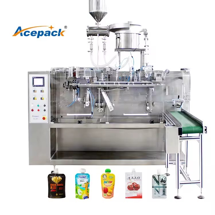 CE Certified Multi-Functional Premade Doypack Spout Pouch Filling Machine for Liquid Paste Jam Mayonnaise Baby Puree