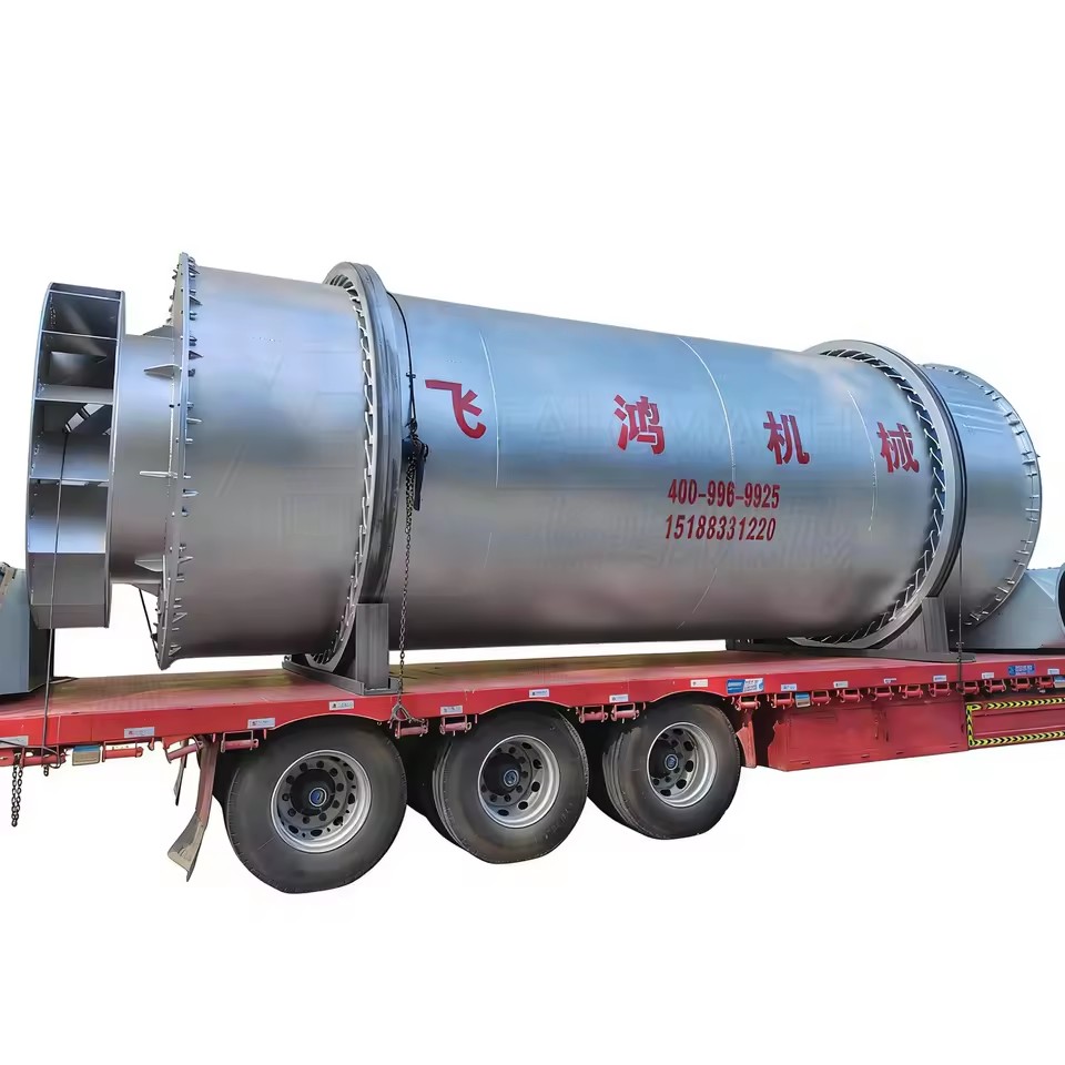 Energy Saving Triple Pass Rotary Sand Dryer Low Fuel Consumption for Silica Sand