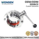 Wensen 316 Stainless Steel Manual Sanitary Welded Butterfly Valve with Compliant Food Grade