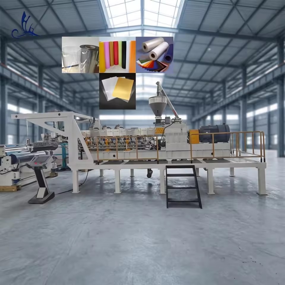 PP PET Double-screw Sheet Extruder Machine Energy Saving PLC-controlled Transparent Sheet Manufacturing Production Line