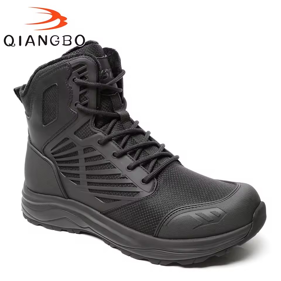 Factory Custom Mid Cut KPU Reinforced Waterproof Fabric Warm Lined Lightweight Puncture Resistant Men's Hiking Boots