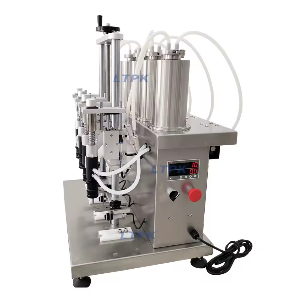 4 Nozzles Semi-automatic Vacuum Liquid Perfume Eyedrops Cosmetics Beverage Small Bottle Fragrance Filling Machine