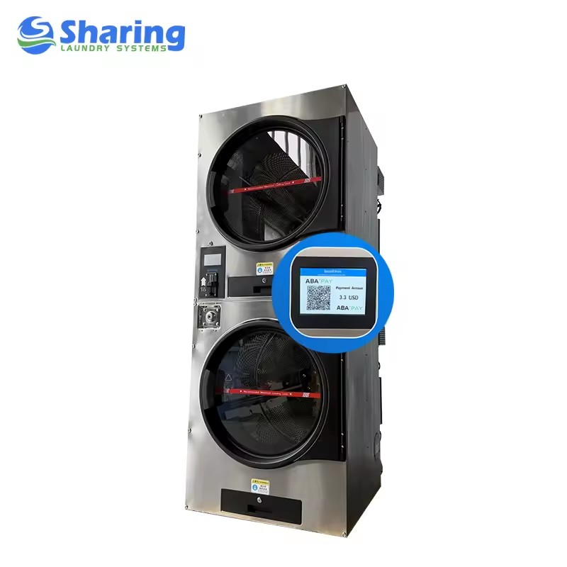 Supplier Industrial Stacked Dryer Commercial Laundry Tumble Dryer Machine for Laundromat Business Equipment