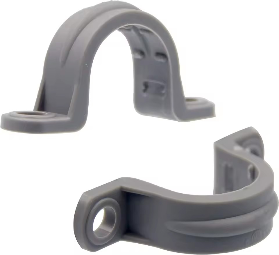 1/2 Inch PVC Pipe and Tape Clamp Double Holes Gray Pvc Clamp
